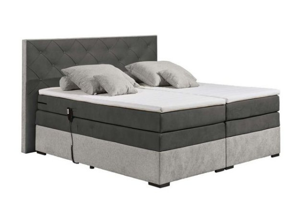 ED EXCITING DESIGN Boxspringliege (180 x 200 cm, Mayfield), Silber