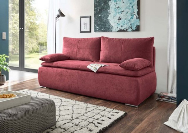 ED EXCITING DESIGN Schlafsofa, Jana Schlafsofa 208x95 cm Sofa Couch Schlafcouch Rot (Berry)