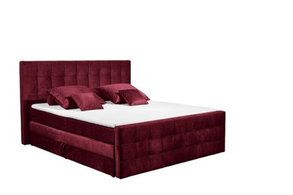 ED EXCITING DESIGN Boxspringliege (180 x 200 cm, Vancouver), Rot