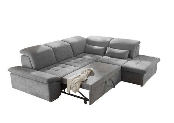 ED EXCITING DESIGN Ecksofa, Wayne Ecksofa 276x240 cm Couch Eckcouch Sofa Grau